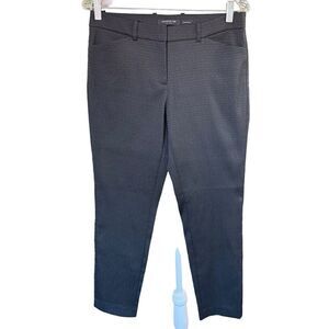 Lafayette 148 Dress Pants Downtown Black Textured Career Pants Stretch Trouser M